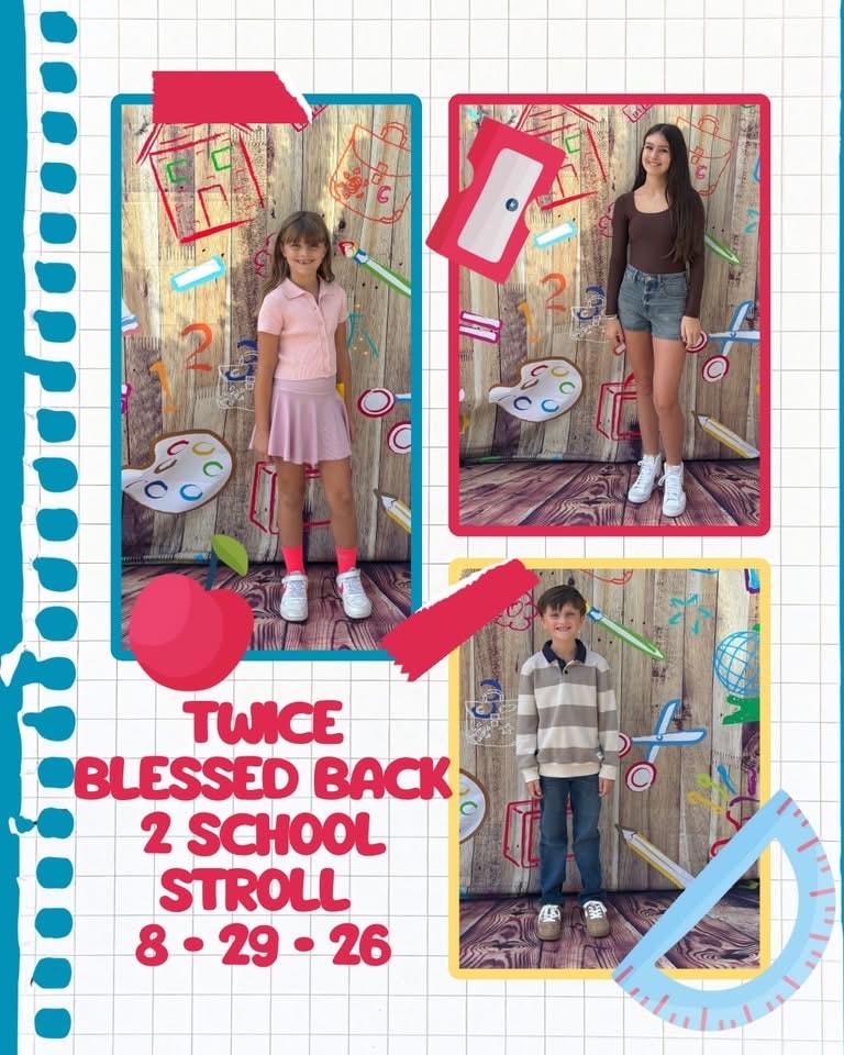 Twice Blessed Back 2 School Stroll collage — August 29, 2026